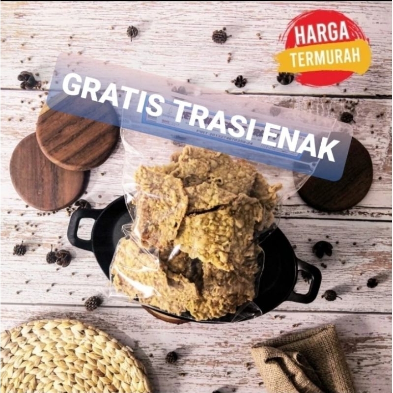 

KERIPIK TEMPE TEPUNG CRISPY 250GR ENAK GRATIS TERASI khas Cirebonn