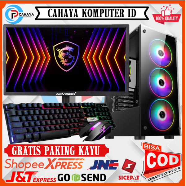 PC Gaming Murah Intel I7 Ram 16Gb Vga 2Gb SSD 128Gb Monitor 22inch Keyborad Mouse Gaming Siap Pakai