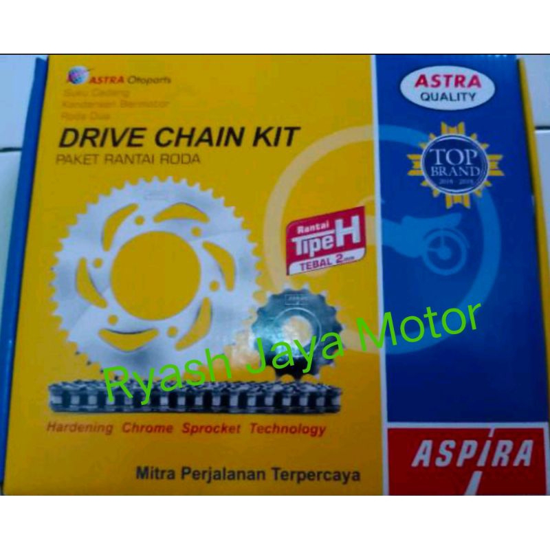 Gir / Gear set dan Rantai for karisma/karisma x/ supra x 125 old Aspira Astra