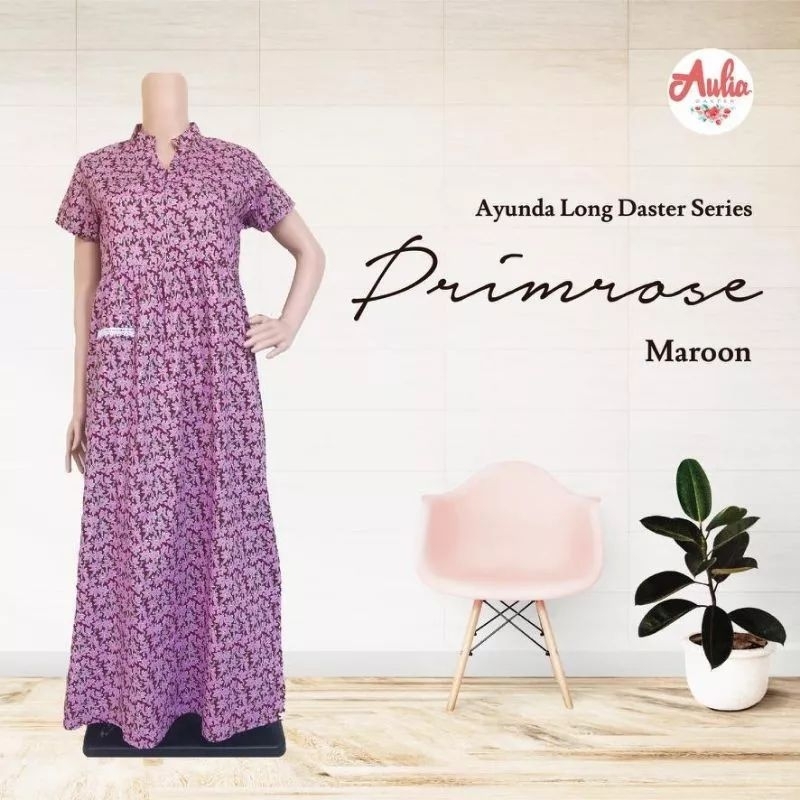 LONG DASTER AYUNDA PRIMROSE MAROON BY AULIA DASTER