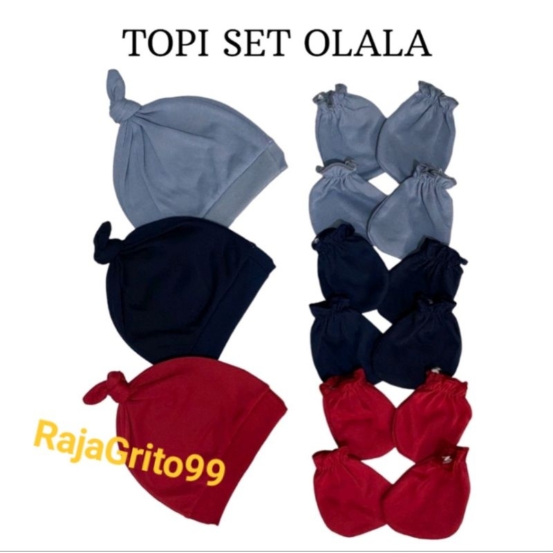 Setelan Topi Bayi Katun + Sarung Tangan Kaki Bayi / Set Topi STK - Sarung Tangan kaki Bayi Newborn