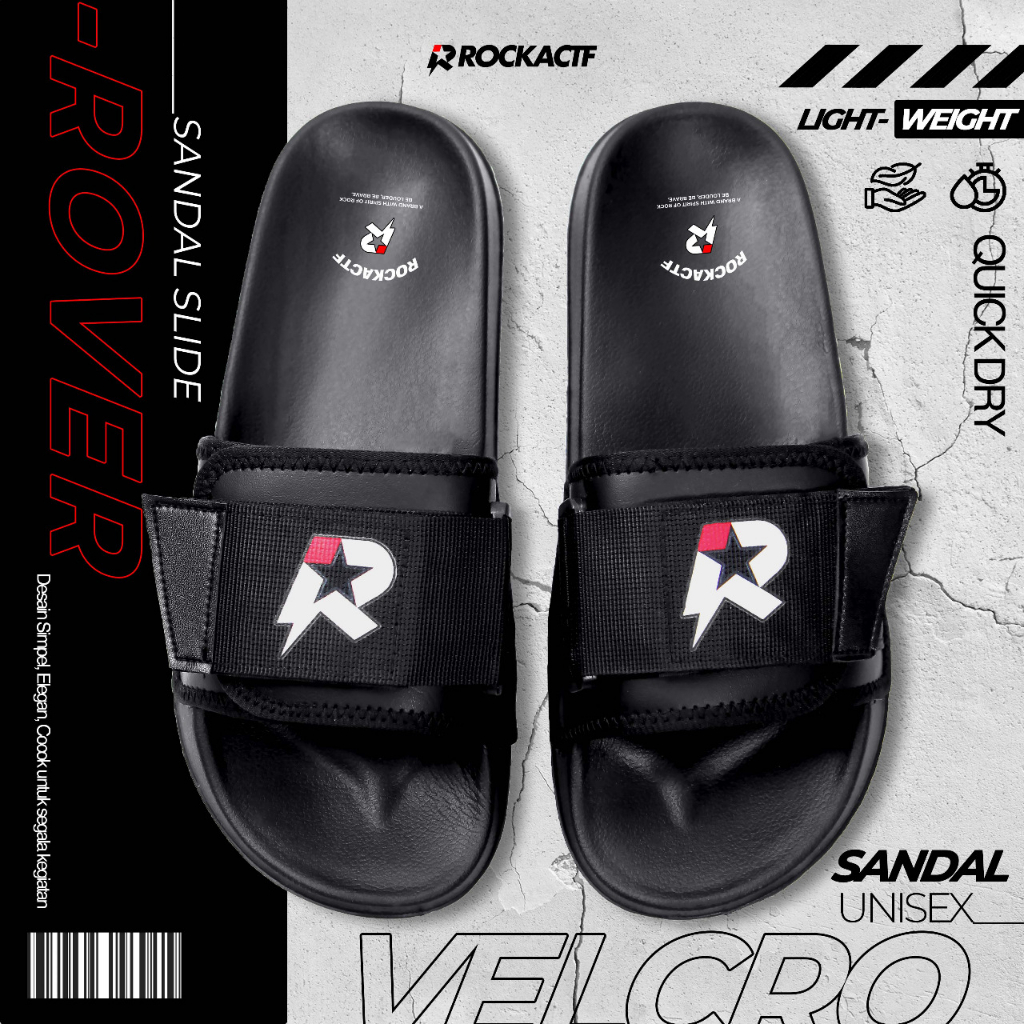 Sandal Slop Pria Wanita-Perekat-Norton Slide-Hitam