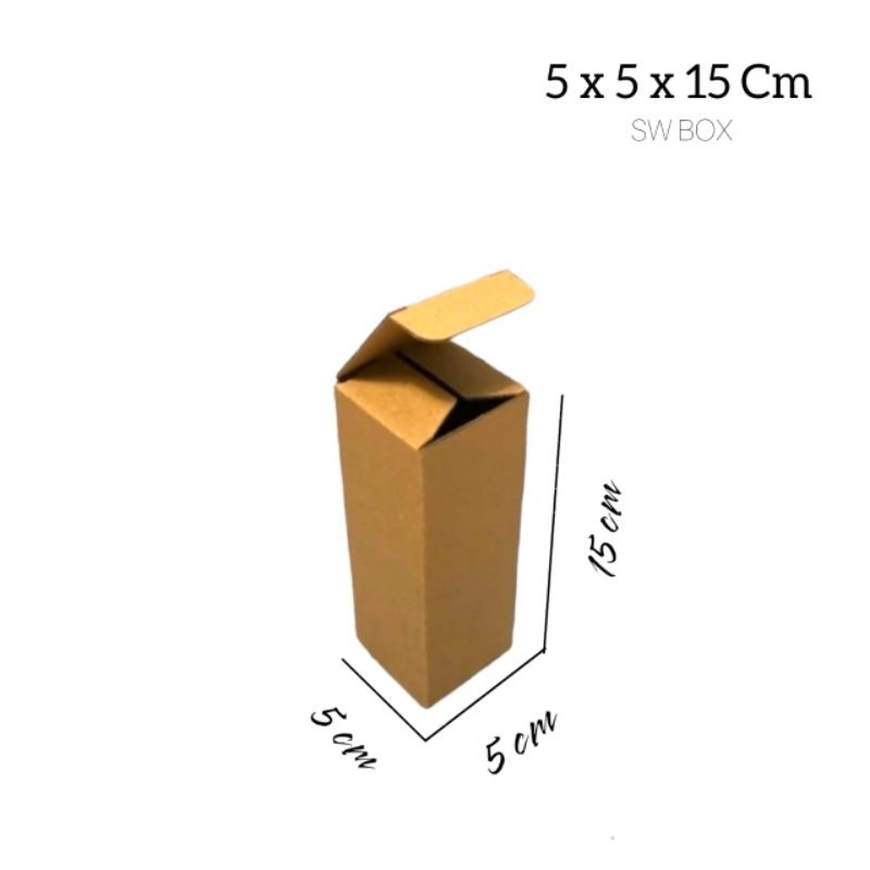 

kardus/karton uk 5x5x15 cm die cut kotak botol DLL