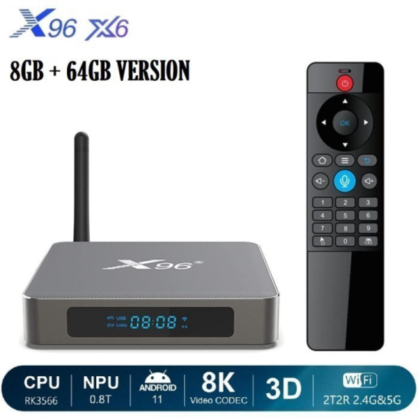 Unik X96 X6 - Android 11 Smart TV Box 8K UHD - RAM 8GB ROM 64GB Murah
