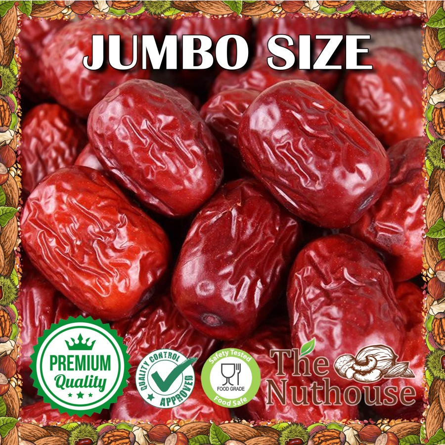 100gr Dried HeTian Red Dates / Kurma Merah JUMBO / Angco [Super Besar]