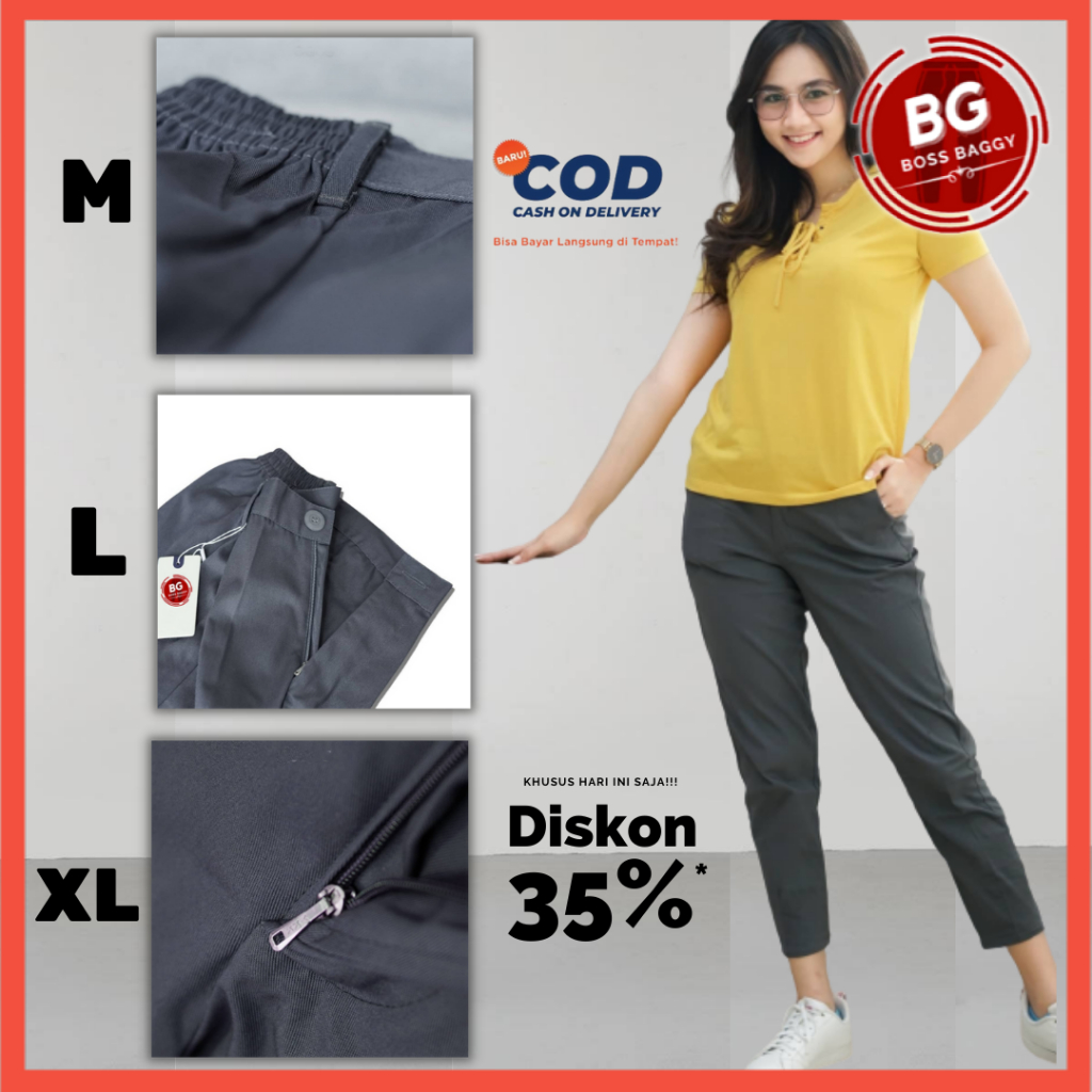 BAGGY PANTS PREMIUM AMERICAN DRILL CELANA PANJANG WANITA CELANA KANTOR KERJA