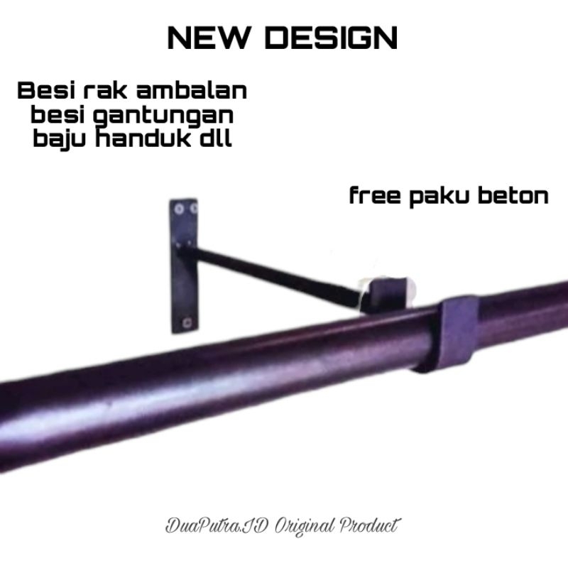 besi ambalan 2pcs besi rak dinding ambalan besi gantungan baju