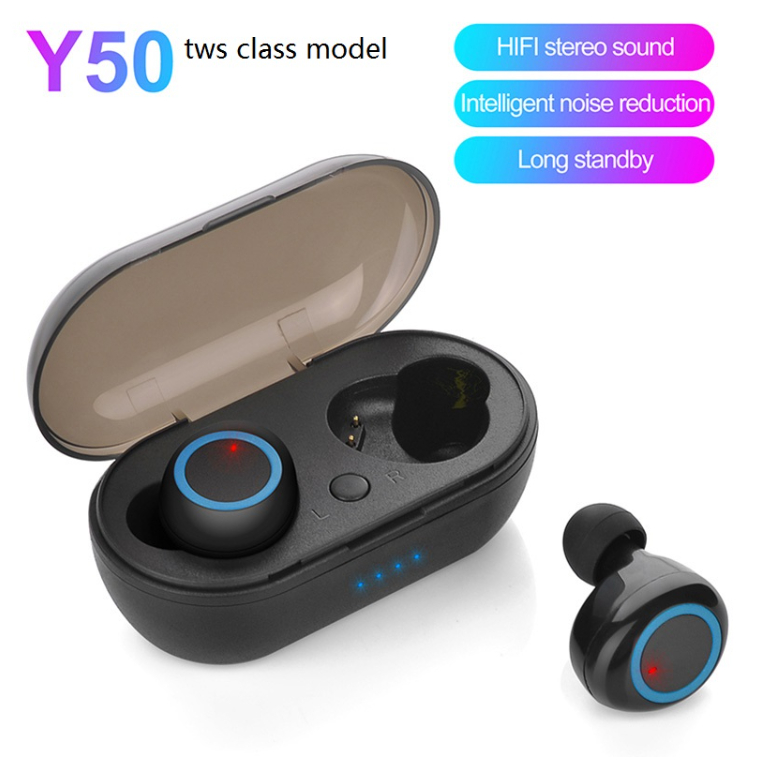 Y50 TWS Bluetooth Headset Bluetooth TWS Dengan Mikrofon 5.1 Earphone Bluetooth TWS HiFi Stereo Waterproof Earbuds Wireless