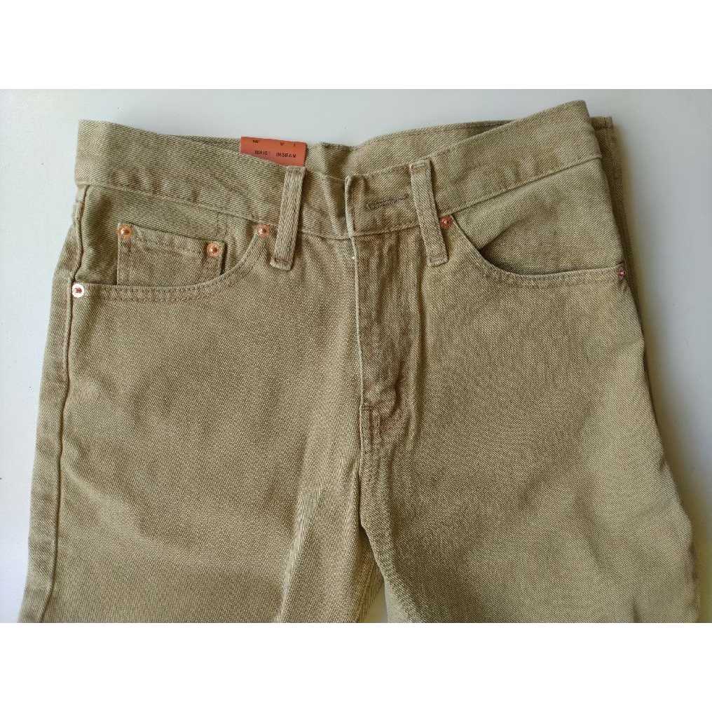 Celana Jeans Standar Baggy Warna Khaki Krem Cream Pria Dewasa