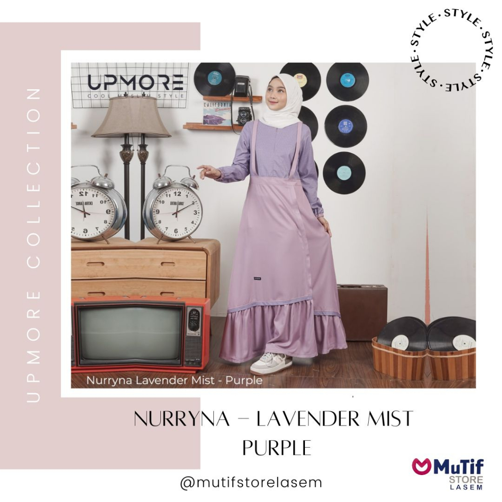 UPMORE DRESS NURRYNA LAVENDER MIST PURPLE - GAMIS KATUN DEWASA REMAJA ELEGAN SIMPLE BAJU KEKINIAN HA