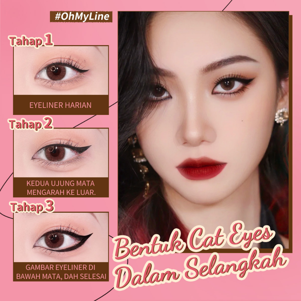 PINKFLASH OhMyLine Waterproof Eyeliner Pen Anti Air Tahan Lama -Hitam