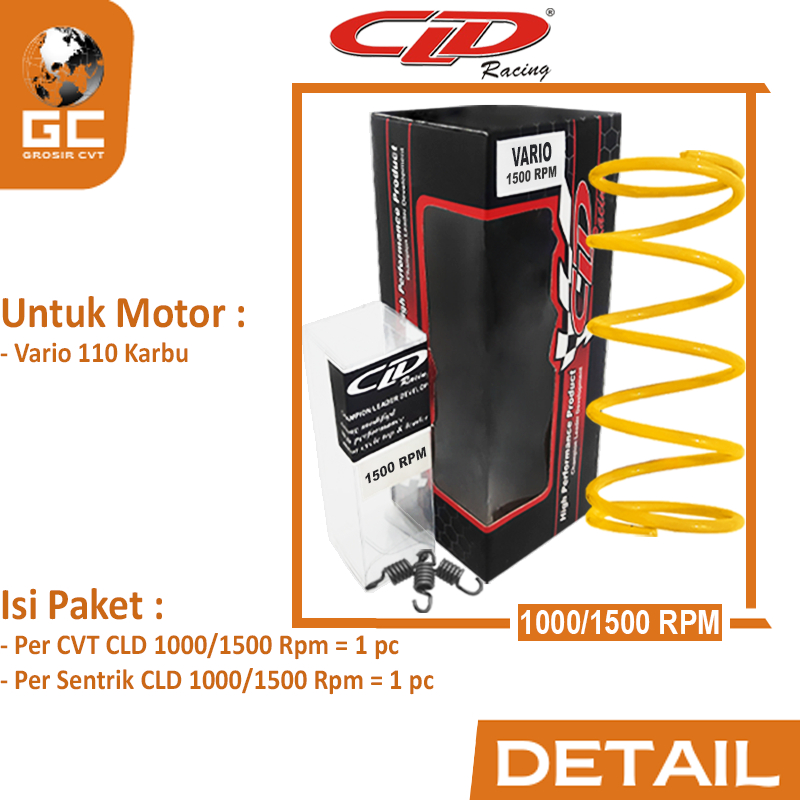 Paket Per CVT Sentrik Ganda Racing Honda Scoopy Beat Genio Deluxe Vario Spacy Karbu Fi ESP 110 CLD 1000/1500 RPM