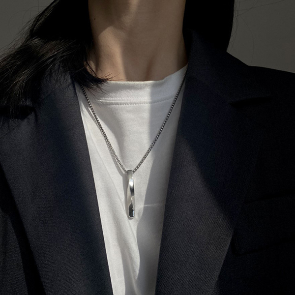 kalung fashion pria wanita hip-hop twisted pendant necklace jka261(2f5)