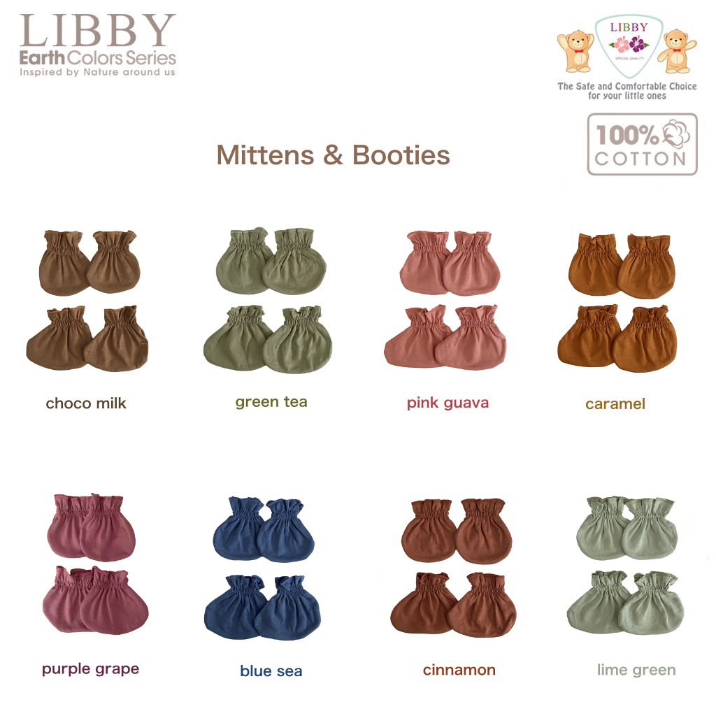 Makassar ! Mittens Booties Sarung Tangan &amp; Kaki Libby Earth Colors Series