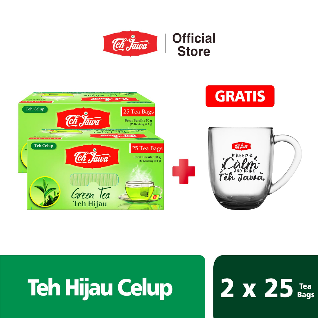 [TWINPACK] Teh Jawa Green Tea Enveloped Celup isi 25