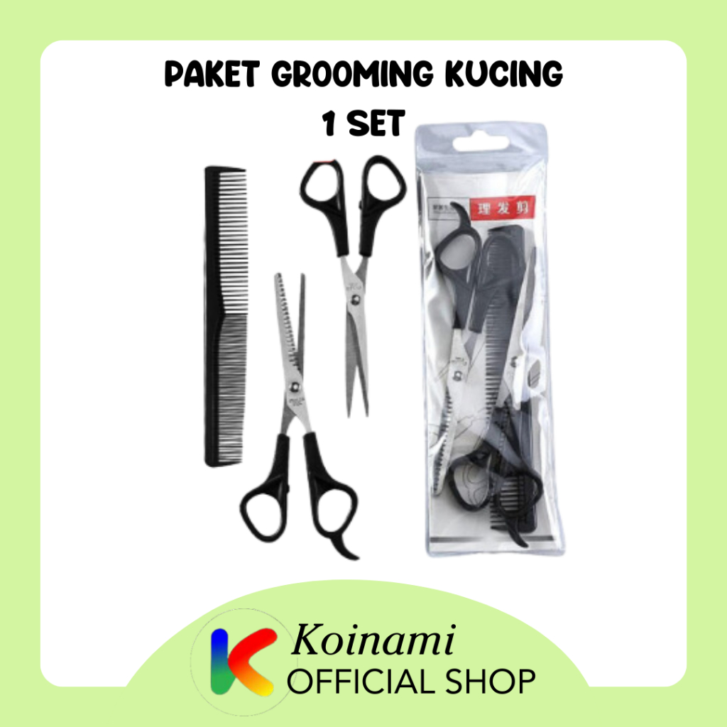 Paket Grooming Kucing Hemat 1 Set  / gunting kucing anjing / Sisir Kucing anjing