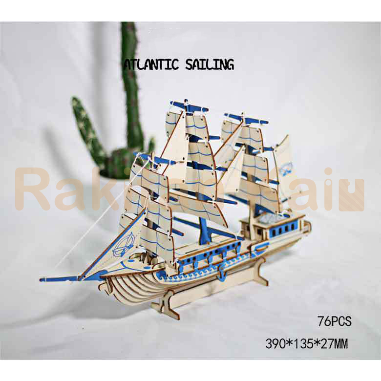 Puzzle 3D Kayu / 3D Wooden puzzle DIY Model Kapal Bajak Laut / Pirate ship / sailing ship / Black pearl