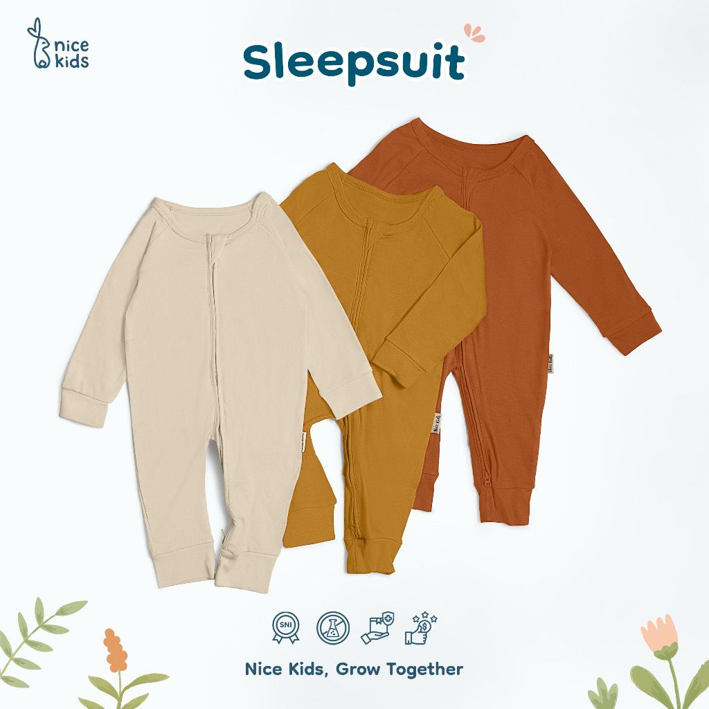 Nicekids - Sleepsuit Zipper Bayi / Sleepsuit anak