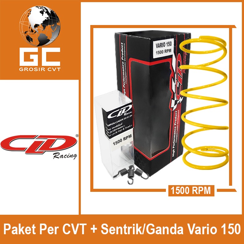 Paket Per CVT Sentrik Ganda Racing Honda Vario PCX ADV Fi ESP CBS ABS Techno Karbu 110/125/150/160 CLD 1000/1500 RPM