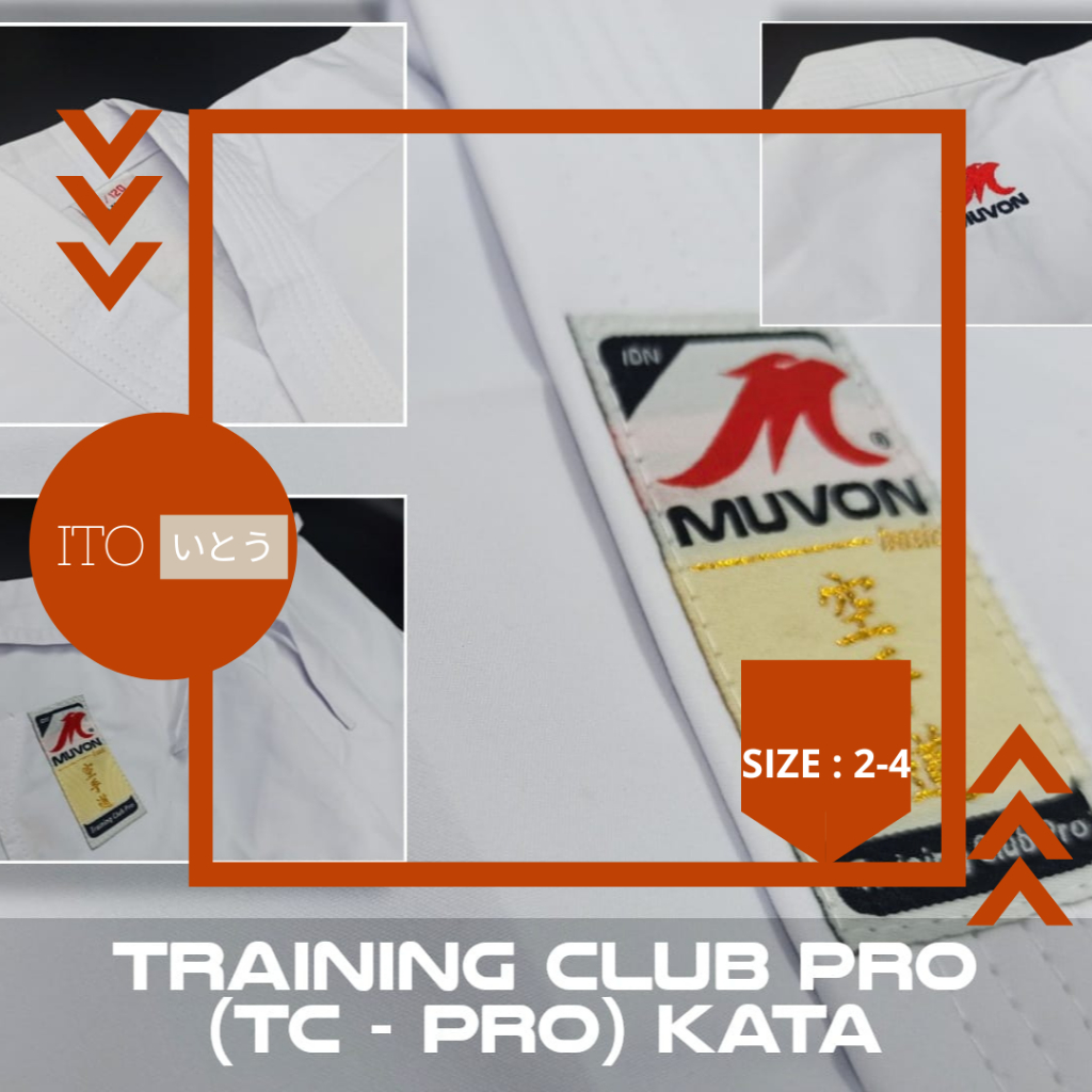 Karate- Gi (Baju Karate) TC Pro Kata Muvon Ukuran 2 - 4 | Termurah