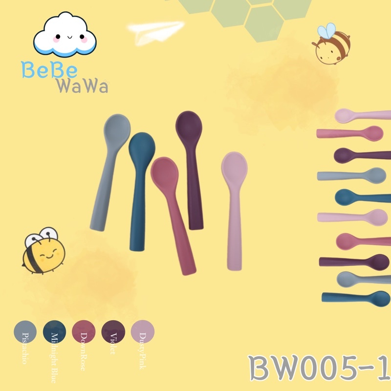 BeBeWaWa BW005-1 Baby Silicone Spoon - Sendok Makan Mpasi Bayi PROMO SEN