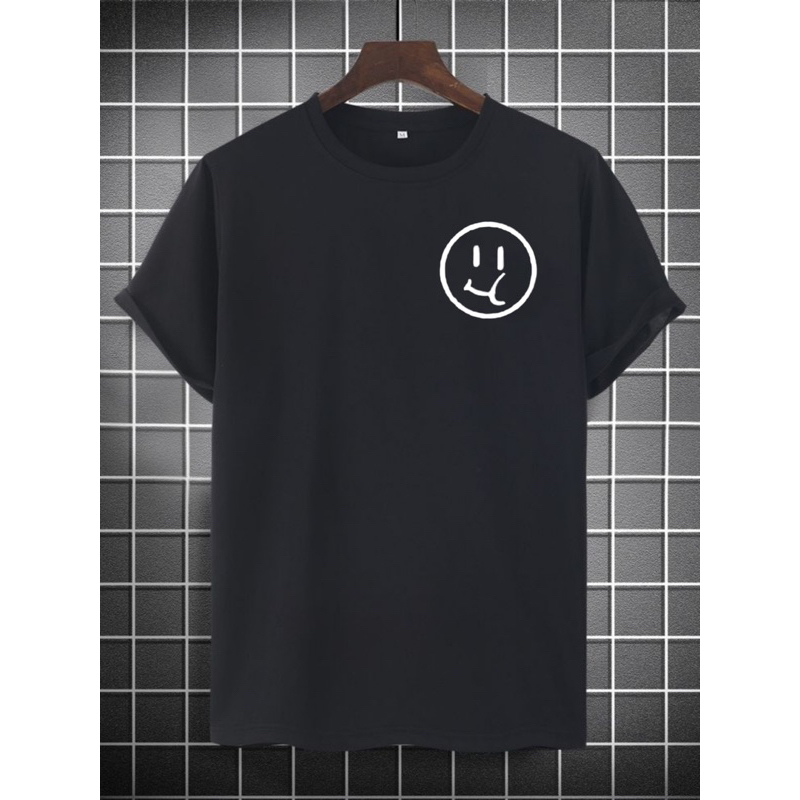 Atasan baju kaos pria kaos oblong laki laki dewasa lengan pendek smiley