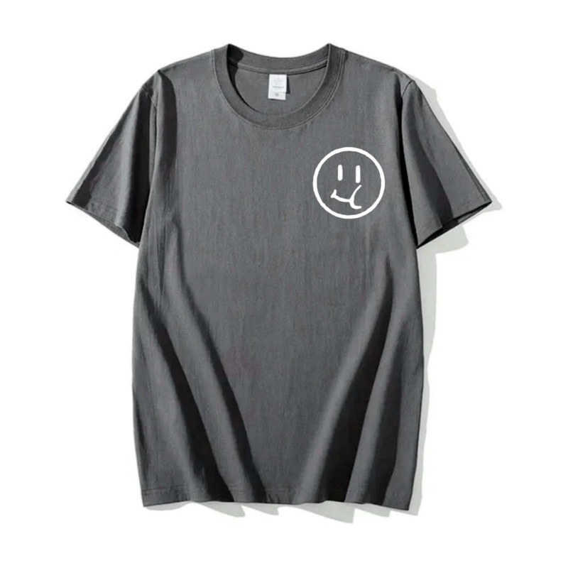 Atasan baju kaos pria kaos oblong laki laki dewasa lengan pendek smiley