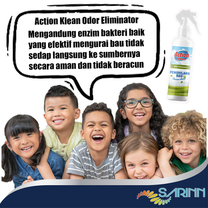 Action Klean Odor Eliminator Penghilang Pembersih Bau Ompol Pesing Urin Urine Ngompol Bayi Anak di Kasur Springbed Sofa Karpet Bahan Alami Aman