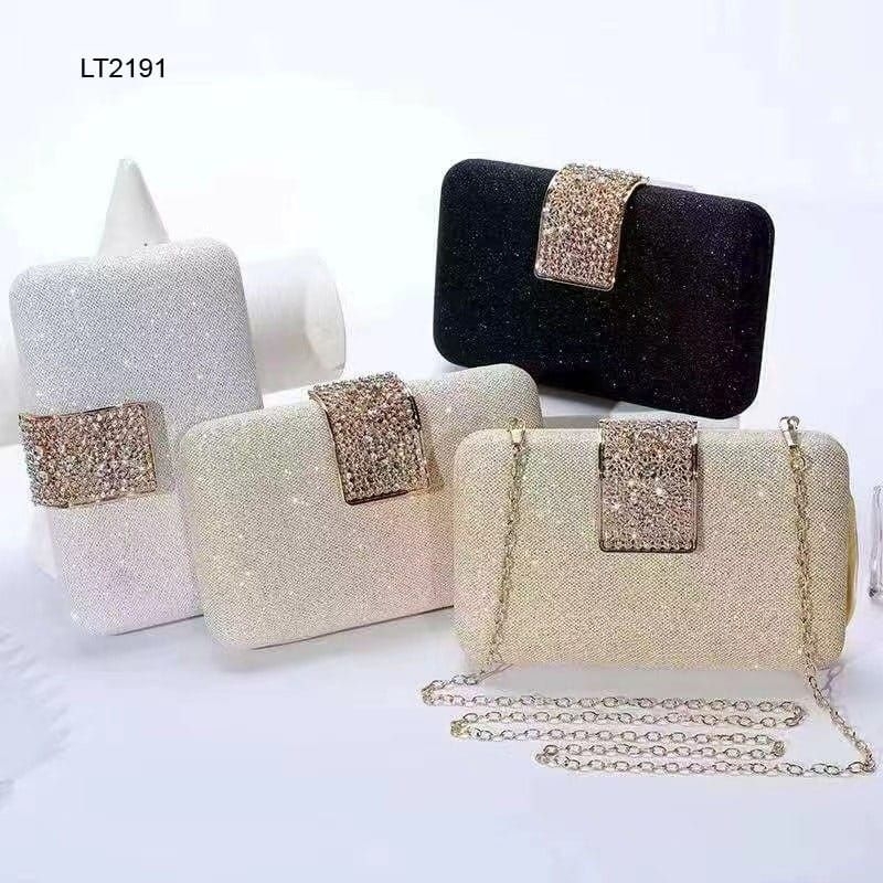 Tas selempang pesta wanita elegan import LT 2191 warna cream