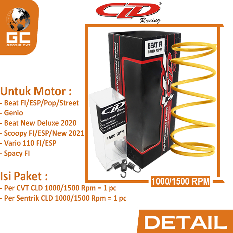 Paket Per CVT Sentrik Ganda Racing Honda Genio Beat Deluxe Scoopy New Vario Spacy 110 CLD 1000/1500 RPM