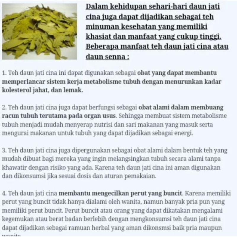 LANGSING ALAMI !!! Teh Daun Jati Cina - Teh Peluntur Lemak / Teh hijau / Teh Herbal /Teh Pelangsing