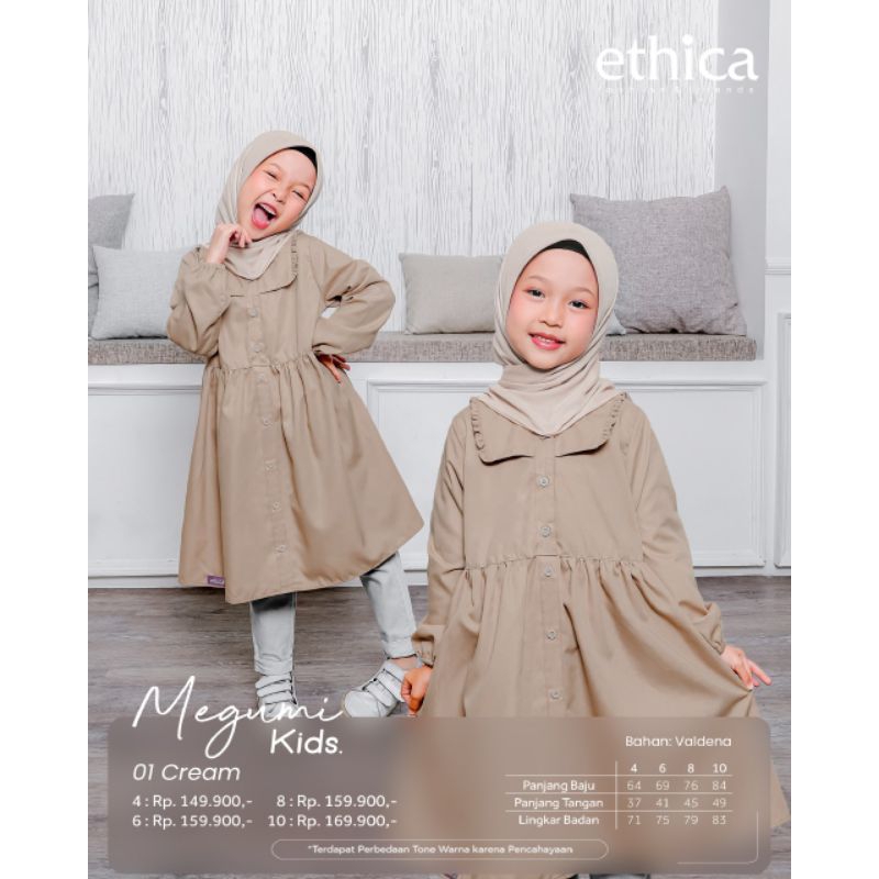 Ethica Tunik Anak Megumi Kids 01 (Plum, Dusty Pink, Cream, Blue)