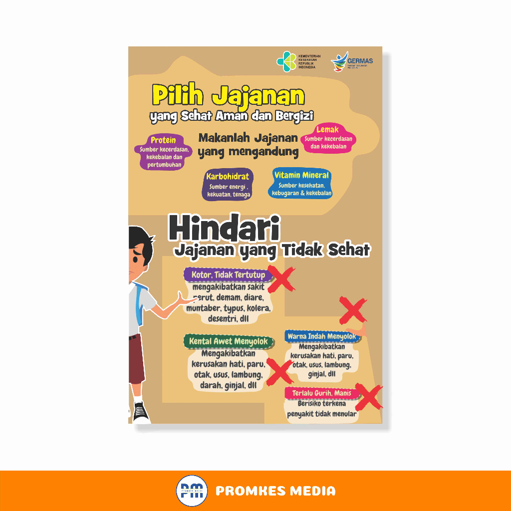 

Poster kesehatan, Poster Sekolah, Hindari Jajanan Tidak Sehat