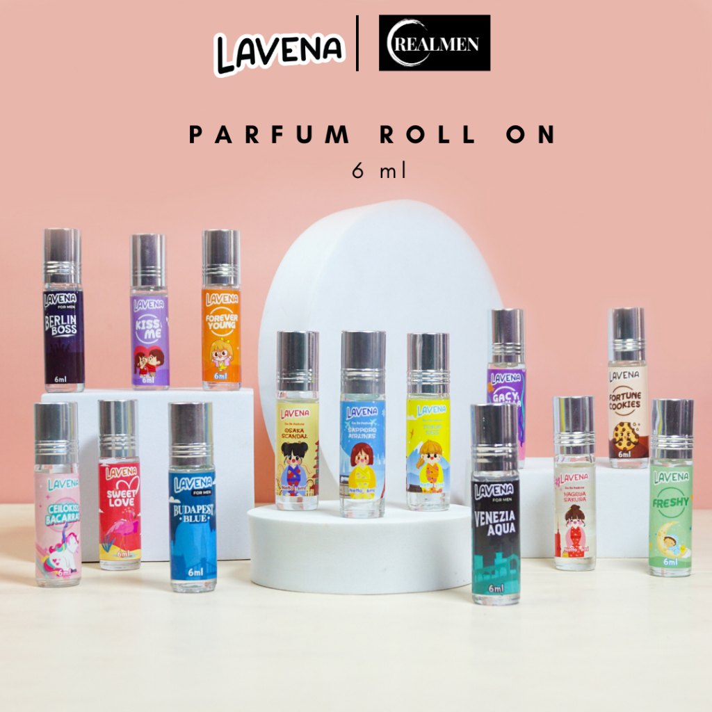 LAVENA FOR MEN PARFUM PRIA &amp; LAVENA PARFUM WANITA EAU DE PARFUME BPOM ROLL ON 6ML