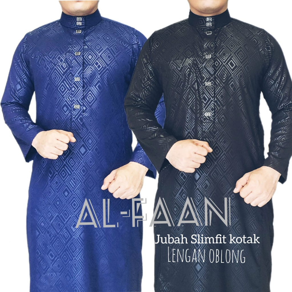 Jubah Slimfit Motif Kotak Jubah pria muslim jubah gamis alfaan slimfit jubah muslim pria model terba