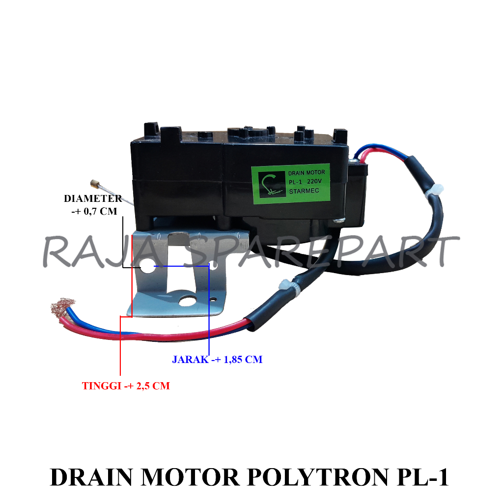 Motor Drain / Retractor PL-1 Mesin Cuci Polytron (Hitam)