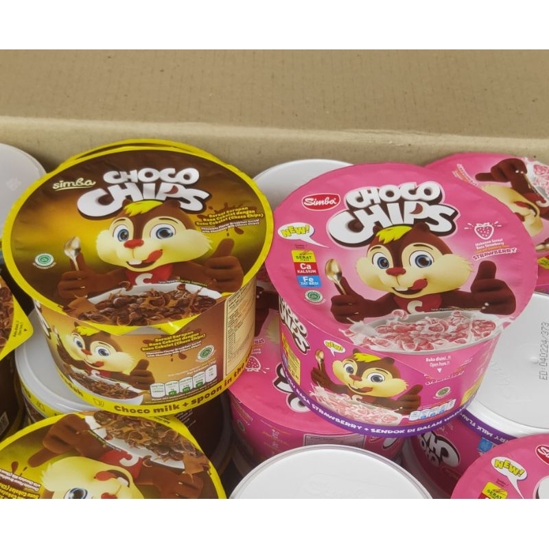 agen distributor makanan ringan sarapan breakfast sereal simba choco chips with chocolate milk and s