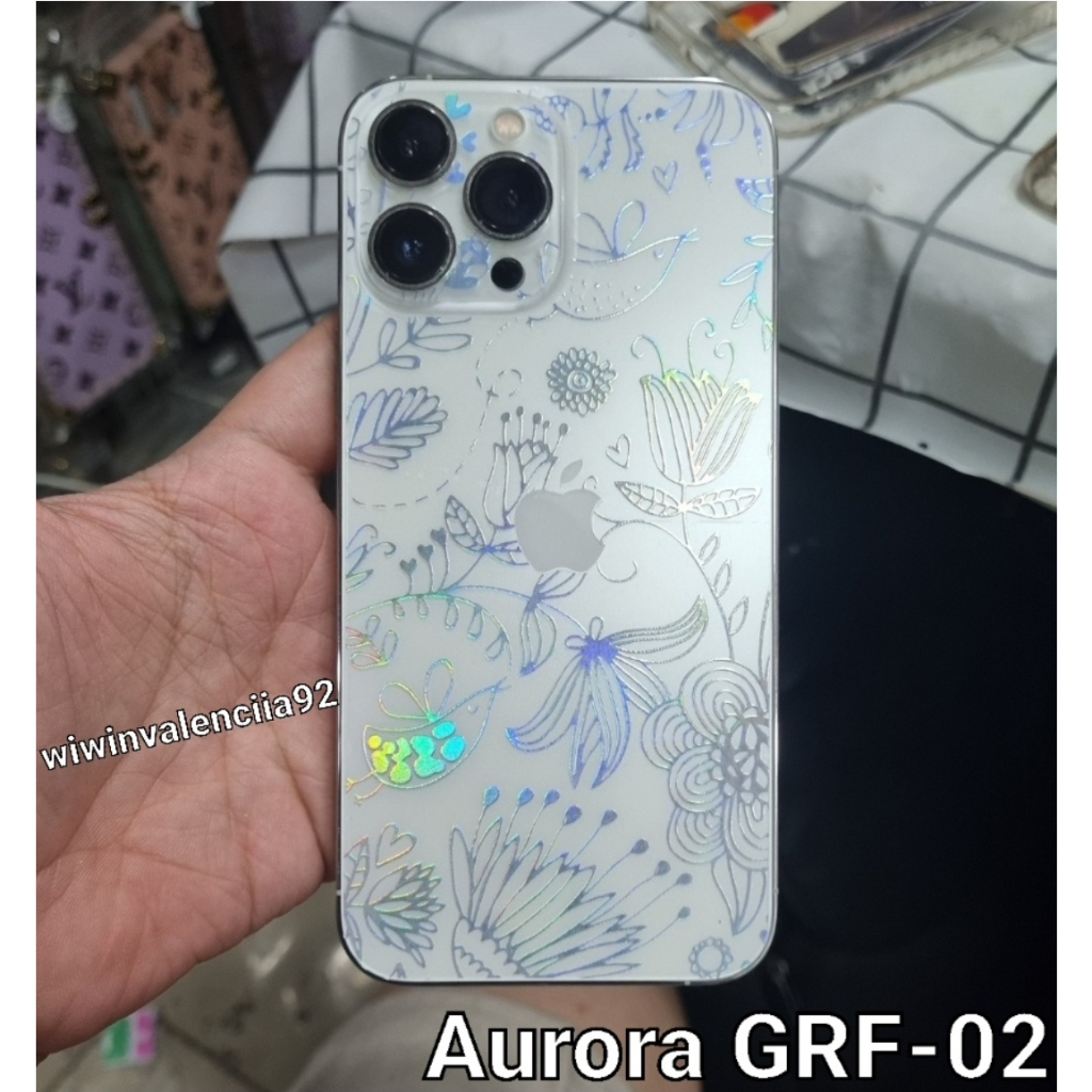 Custom Skin RAINBOW Xiaomi Redmi Note 5 5Pro 5A Prime 4 4X 3 Redmi 7A 6A 6 Pro 5 Plus 5 4A Garskin Gar Skotlet Stiker Gambar Motif Garis Simetris AURORA HOLOGRAM BUNGA Belakang Pelindung Anti Jamur CLEAR Pro 4G 5G Murah plastik Tempel Transparent Sticker!