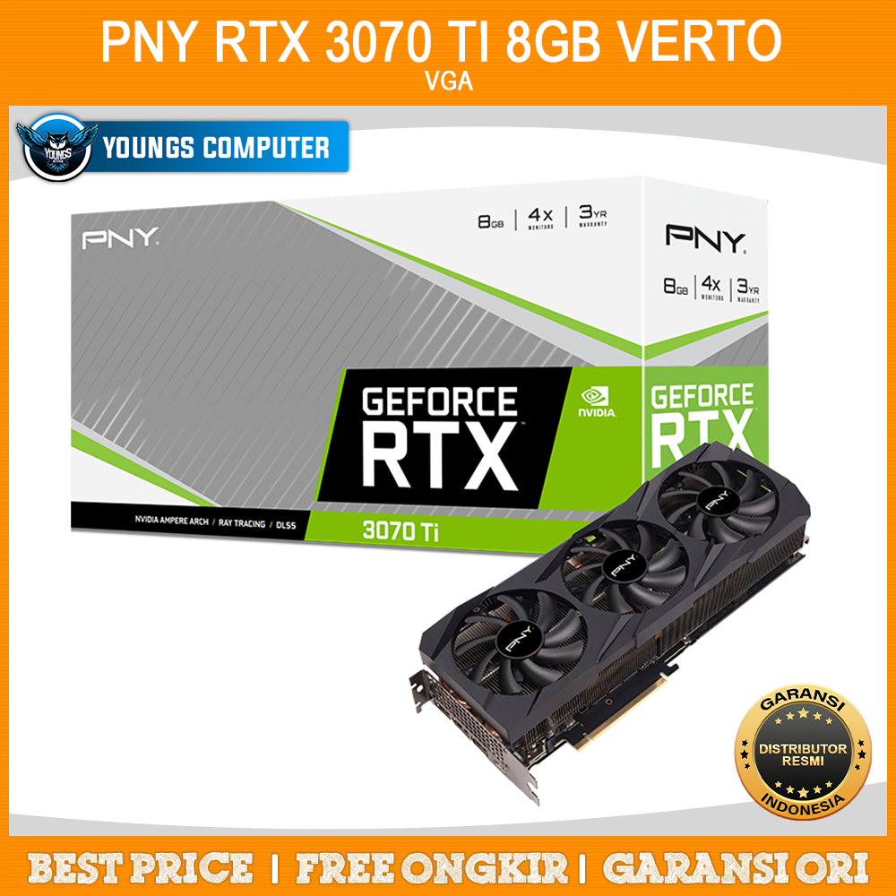 VGA PNY RTX 3070 Ti 8GB VERTO Triple Fan | RTX 3070 8GB GDDR6X