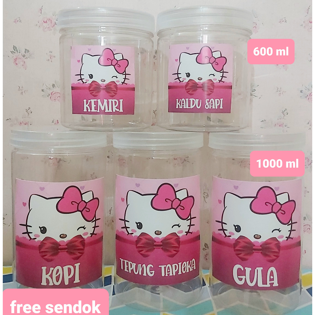 Toples Hello Kitty / Toples bumbu hello kitty / toples bumbu free stiker / toples tutup pink/ toples
