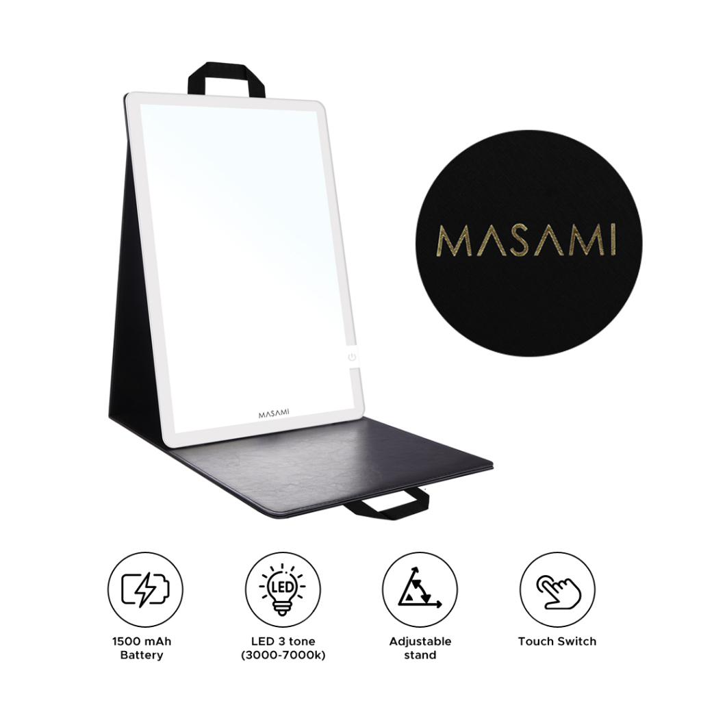 READY STOCK Masami Onyx LED Mirror / Frameless Mirror Kaca Make Up Tidak Mudah Pecah