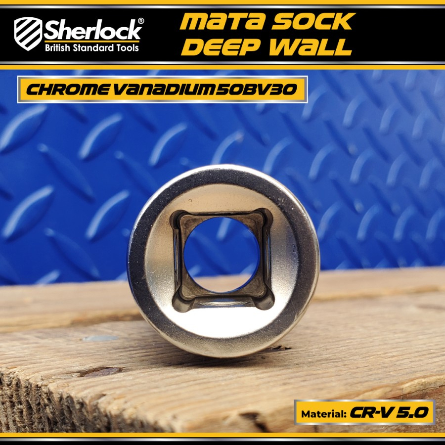 Mata Kunci Shock Impact Panjang 1/2 Drive 6 PT/ Deep Wall Mata Sok Socket Bits Sherlock