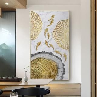 Koi Lukisan abstrak Hasil Tangan on Canvas by fish kOi | (costum request ready) 60 X 40 +Frame