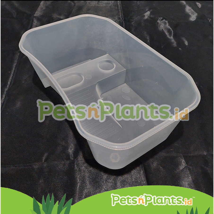 Akuarium Kandang Tempat Kura Kura Air - Turtle Tank Plastik PP Import - (M) = 40 x 24 x 13 cm