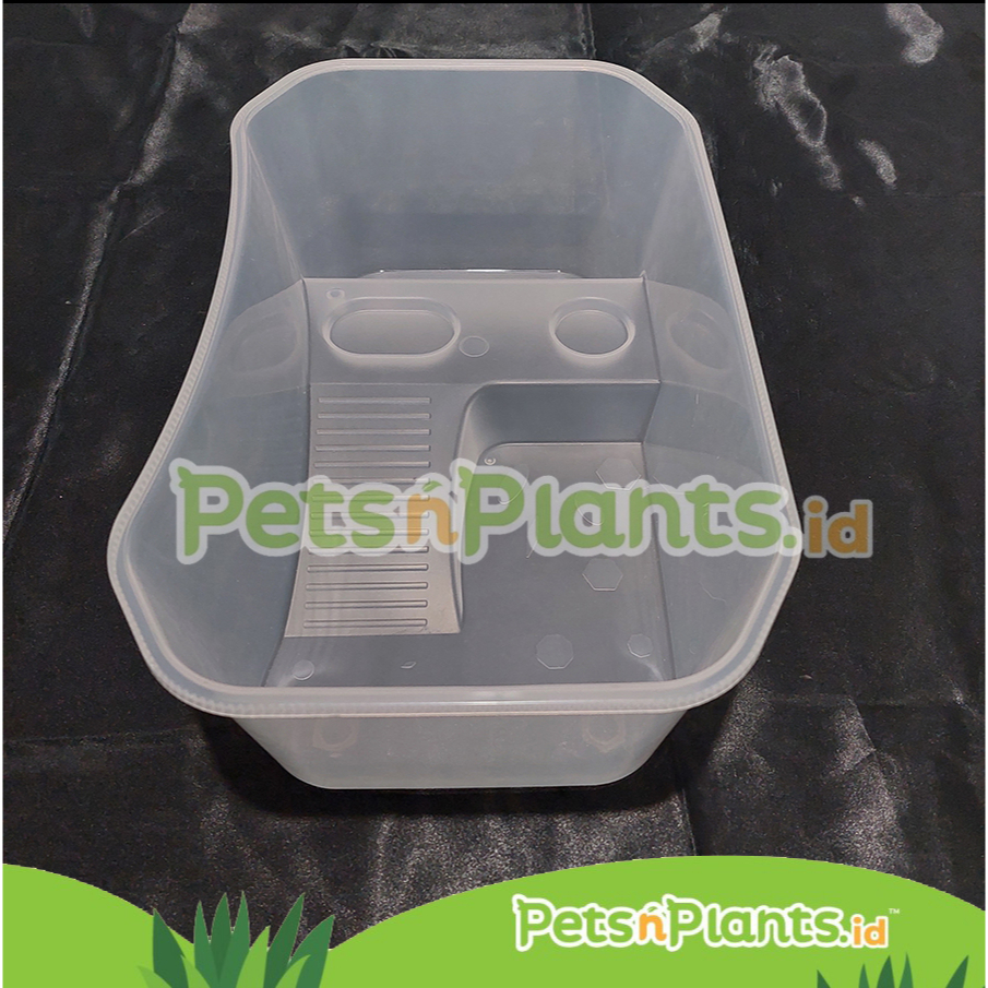 Akuarium Kandang Tempat Kura Kura Air - Turtle Tank Plastik PP Import - (M) = 40 x 24 x 13 cm