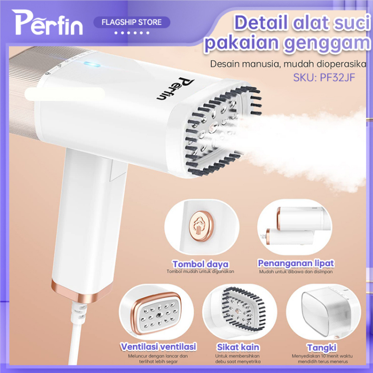 Perfin PF32JT  Iron Setrika Uap Elektrik Handheld Garment Steamer 1200W