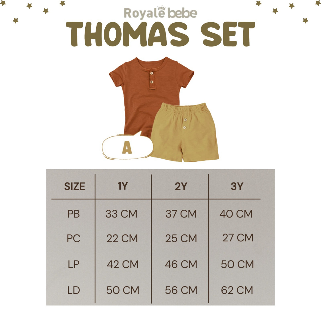 ROYALE BEBE THOMAS SET SETELAN BAJU ANAK LAKI-LAKI MODEL KANCING BAJU ANAK FASHION ANAK LAKI-LAKI 1-3 TAHUN