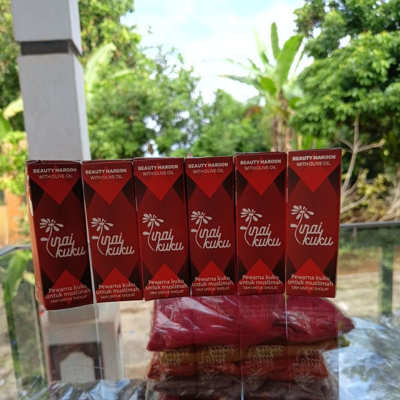 Inai kuku muslimah beauty maroon