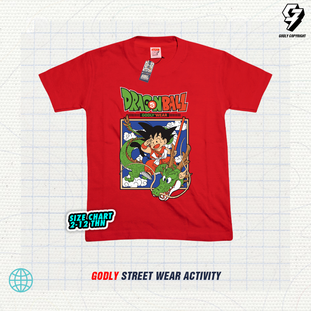 Kaos anak DragonBall Usia 1-12 Tahun Bisa Cod Bayar Di Tempat Godlykids