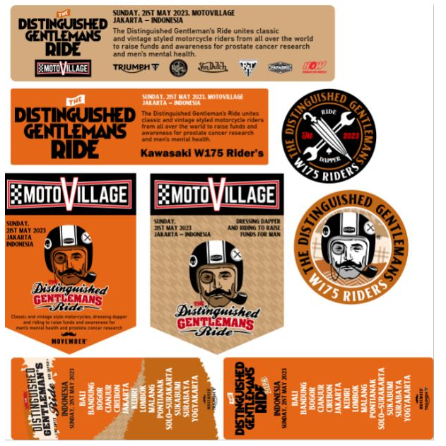 Sticker Stiker Motor Caferacer British Custom Logo Emblem Patch DGR Distinguished Gentlemans Ride Ka